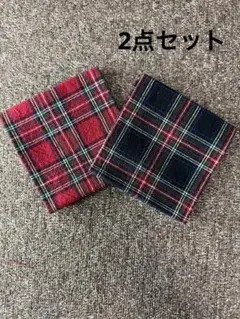 生地　綿麻カットクロス　チェック柄　2点セット