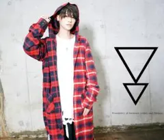 KMK フード付きチェック柄パーカー