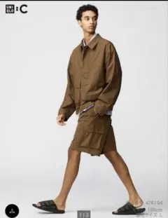 ユニクロ C ワイドフィットカーゴショーツ　brown XL
