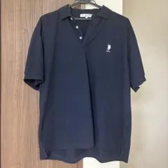 ネイビー ポロシャツ 刺繍ロゴ