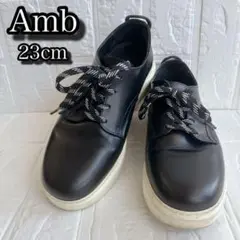 【美品】Amb 本革 ポルトガル製 ローカット レザースニーカー 23cm
