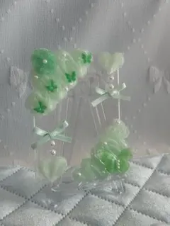 ホイップデコ トレカ　ケース　B8 ライトグリーン　蝶