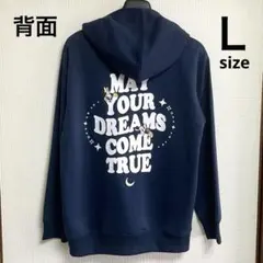 未使用タグ付き ディズニー ミッキー ミニー Lサイズ ネイビー 裏毛パーカー