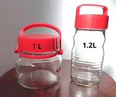 ガラス製保存容器 1L 1.2L 赤　日本製のサムネイル