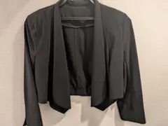 ブラック ノーカラージャケット 38