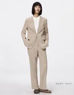 ウォッシャブルストレートパンツ ベージュ GU
