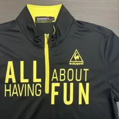 le coq sportif ジップアップポロシャツ LLサイズ黒/黄
