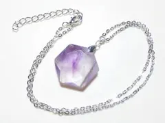 天然石　アメジスト　六芒星（ダビデの星）ペンダント