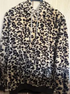 ヒョウ柄フリースパーカー M