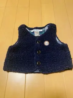 familiar☆ネイビー ボア ベビーベスト