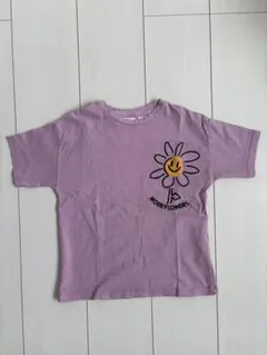 ZARA キッズ 男の子 110 薄紫 Tシャツ 4-5歳 花デザインのサムネイル