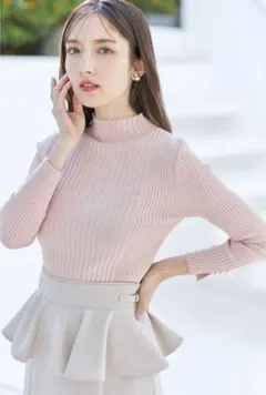 トッコクローゼット 袖口パール ラメ入りリブニット