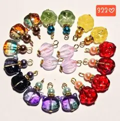 322♡ガラス肉球と猫のチャームコネクター