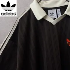 00s adidas 半袖トラックジャケット 刺繍ロゴ 茶 XL A659 - メルカリ