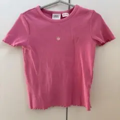 ZARA ピンク Tシャツ 3-4歳 花刺繍