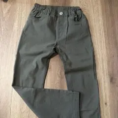 オリーブグリーン ゴムウエスト ストレートパンツ140