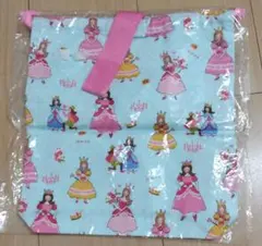 【未使用】お姫様柄の体操着袋？上履き袋？お着替え袋？水色　プリンセス　習い事