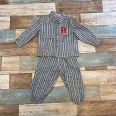 ストライプ柄ロンパース 110cm未満 Ready刺繍