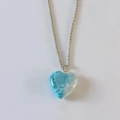 P-100 ラリマー　大きめ ハート型　ペンダントトップ