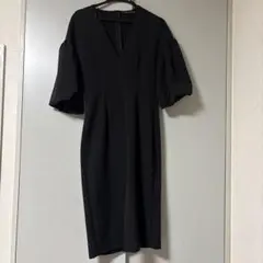 ZARA woman 　ワンピース　バルーン袖　フォーマル　ブラック　Ｖネック