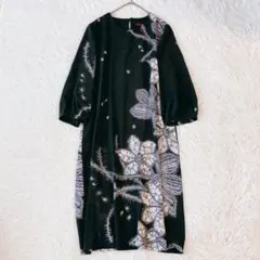 ビー玉☆ ヒトシタムラ 詩仙堂　総柄 ワンピース 半袖 ブラック ロング 2026年最新】詩仙堂 ワンピースの人気アイテム - メルカリ