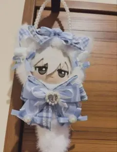 ぬい服10cmちびぐるみ可愛いレースリボン 着せ替え服 着ぐるみ猫姫服