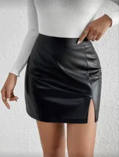 【SHEIN】レザータイトスカート　ミニ