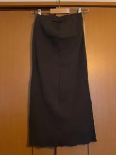 グレー リブタイトスカート