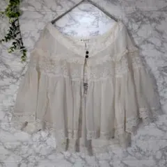 axes femme　20th　レース使いケープ　フリル　ショート　シフォン