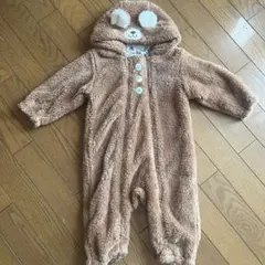 クマのフード付きロンパース 80cm
