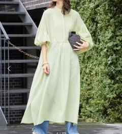 CIAOPANIC TYPY ボリュームスリーブバンドカラーギャザーワンピース