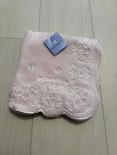 WEDGWOODウェッジウッドピンク刺繍タオルハンカチ