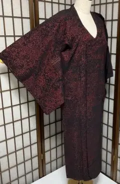 専用C85正絹　冬用　ビロード　輪奈コートロング　銀糸　着物