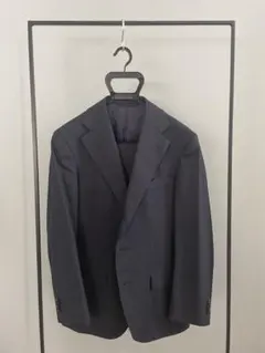 【美品】ネイビーグレンチェック柄 2Pスーツ