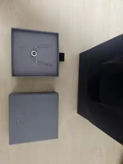 4℃ シルバーチェーンネックレス リングチャーム付き