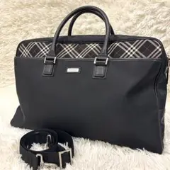 バーバリーブラックレーベル ビジネスバッグ 2way ノバチェック 黒