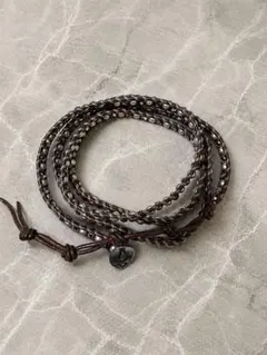 CHAN LUU チャンルー 5連 ラップブレスレット ボルドー スカル レザー 