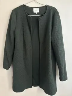 VILA CLOTHES ノーカラーコート　グリーン系