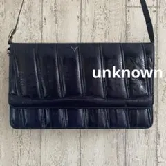 【昭和レトロ】本革　レザー　ショルダーバッグ　ネイビー