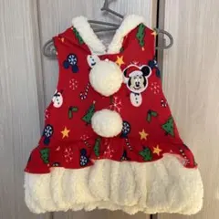 ミッキー クリスマス柄 フード付きドレス
