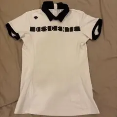 DESCENTE 半袖ポロシャツ ホワイト/ブラック