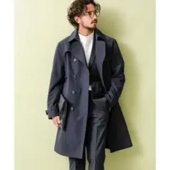 ７DAYS　COATダブルトレンチコート　ネイビーのサムネイル