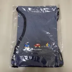 familiar 巾着袋 ネイビー 車 船刺繍