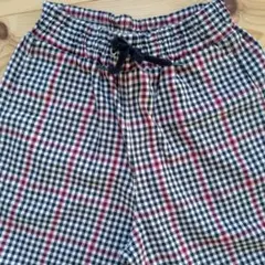 チェック　ワイドパンツ