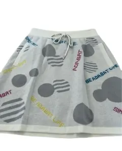 adabat ニットスカート　ゴルフウェア　ロゴ入り　新品　白sサイズ