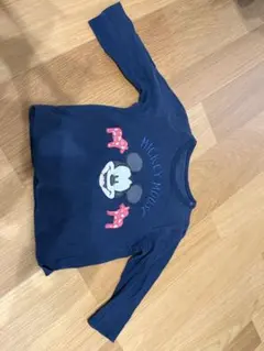 ミッキーマウス 長袖Tシャツ 90cm ネイビー