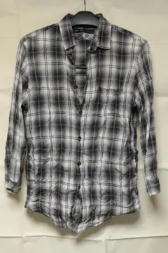 チェック柄ネルシャツ 長袖 ブラックホワイトships シップス