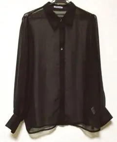 PUNYUS シアーシャツ ブラウス ブラックのサムネイル