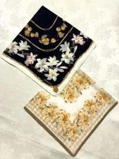 BurberrysバーバリーTRUSSARDI トラサルディハンカチ花柄2枚大判
