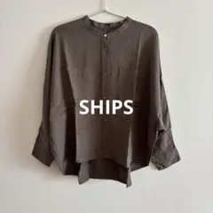 SHIPS　バンドカラー ショート 羽織り シャツ